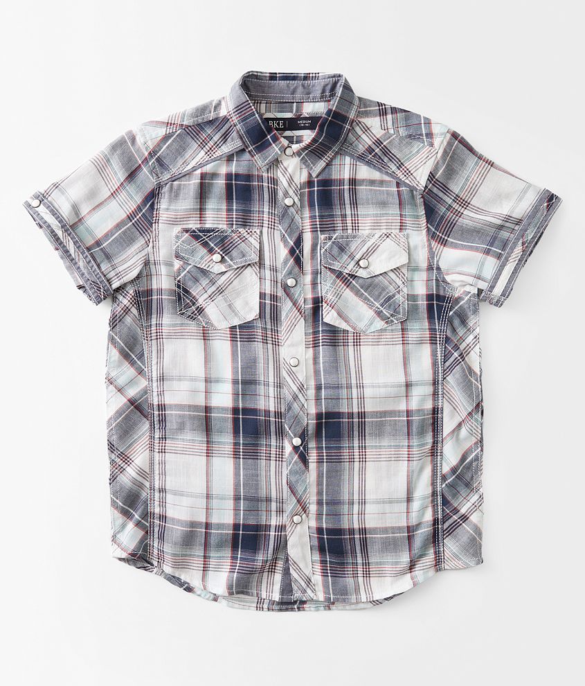 Boys - BKE Plaid Shirt front view