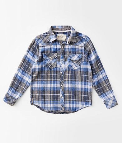 BKE Vintage Boys - Plaid Flannel Shirt front view