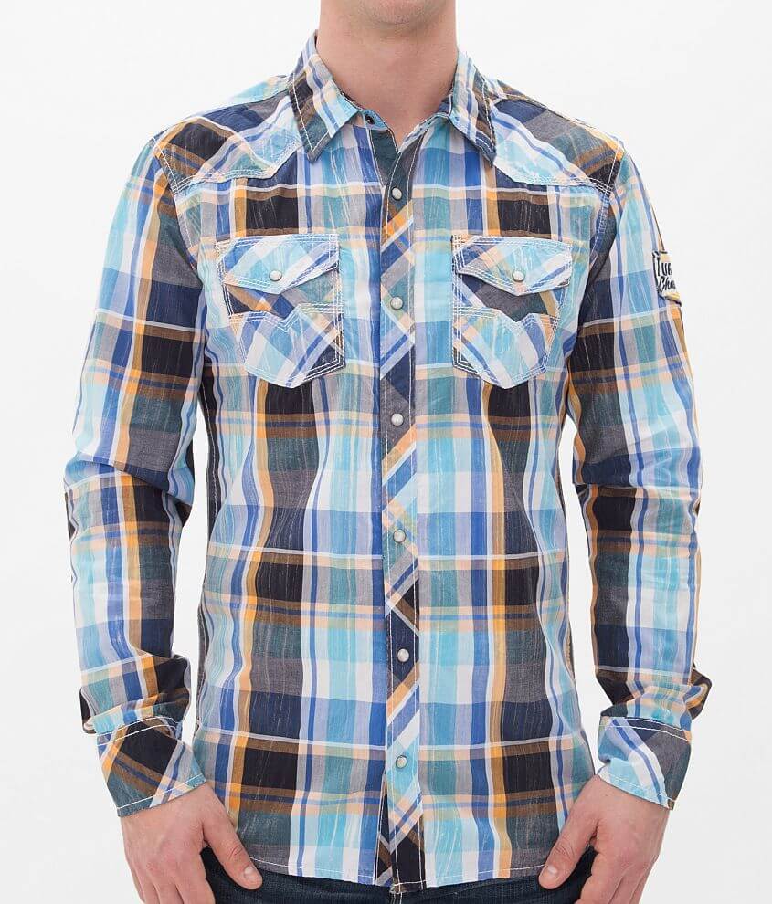 BKE Vintage Ignition Shirt Men's Shirts in Navy White Buckle