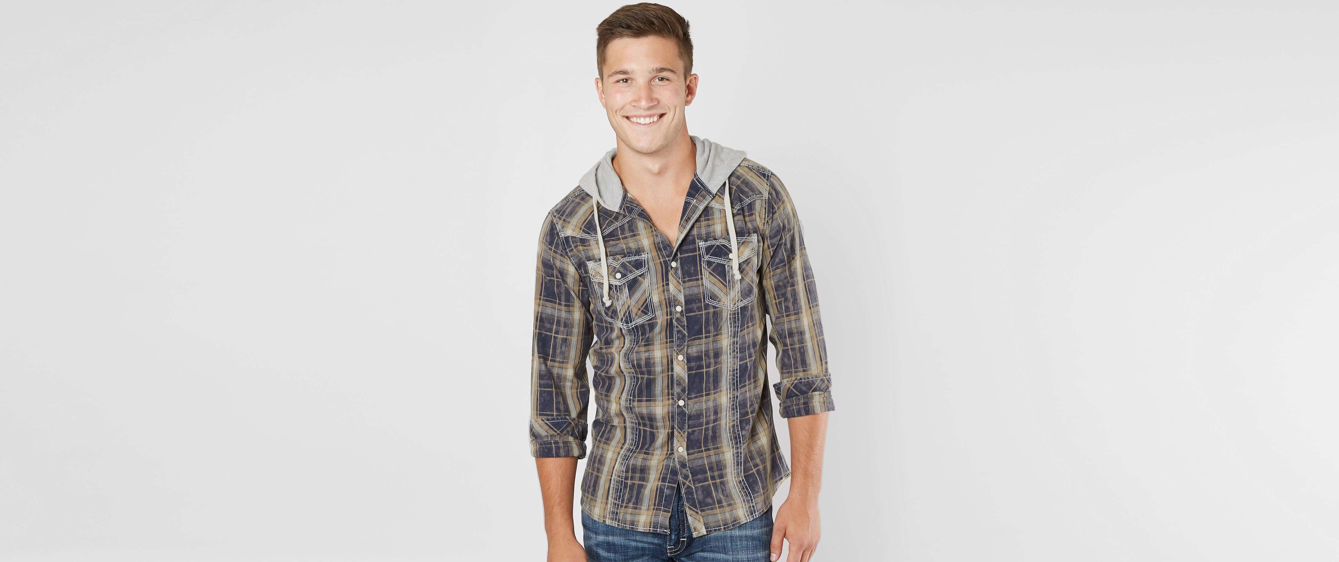 Image of BKE Vintage Undone Hooded Standard Shirt