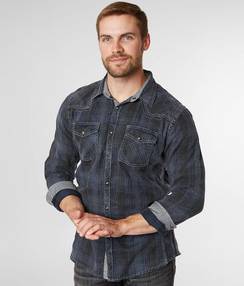 BKE Vintage Plaid Athletic Shirt front view