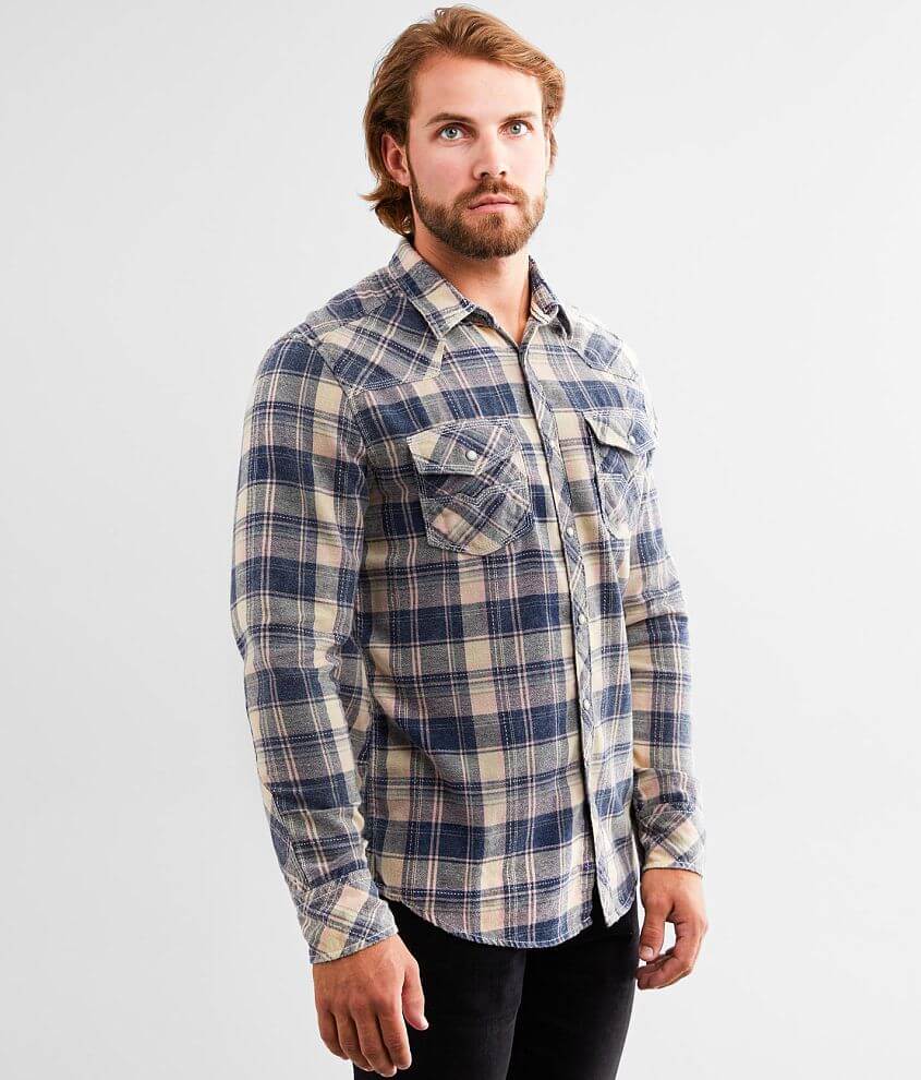 Bleached Out Vintage Wash Flannel Button Down Shirt