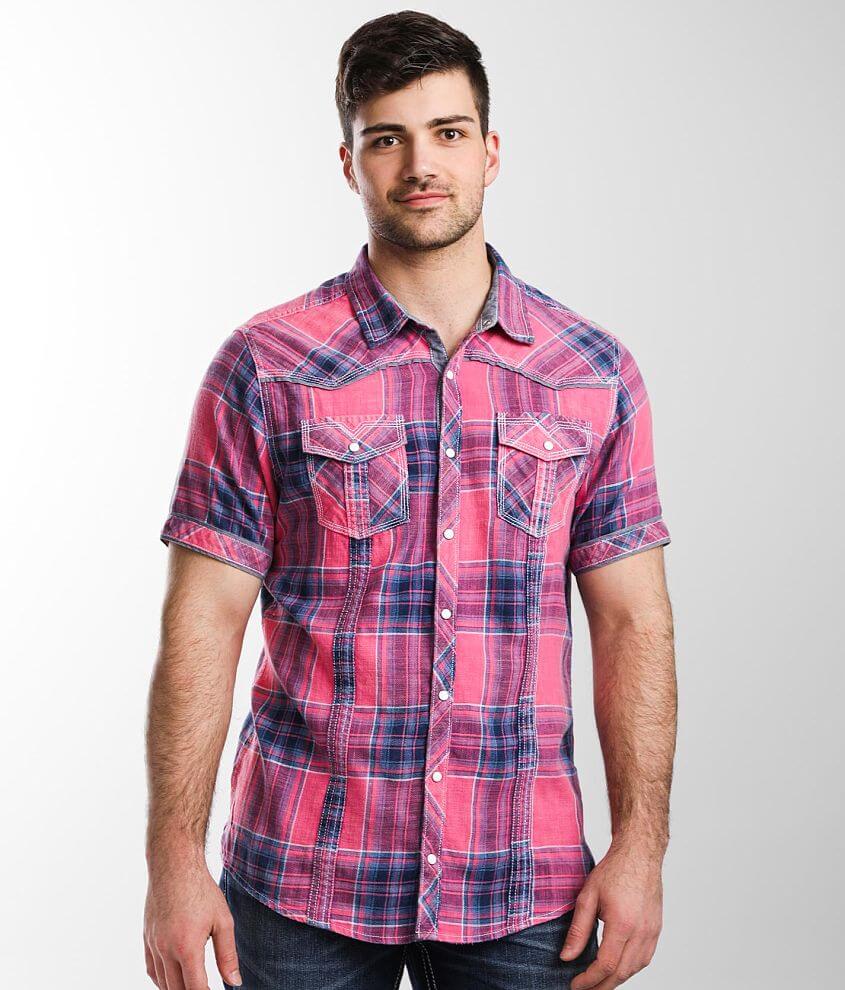 BKE Vintage Washed Plaid Standard Shirt - Men's Shirts in Pink Blue ...