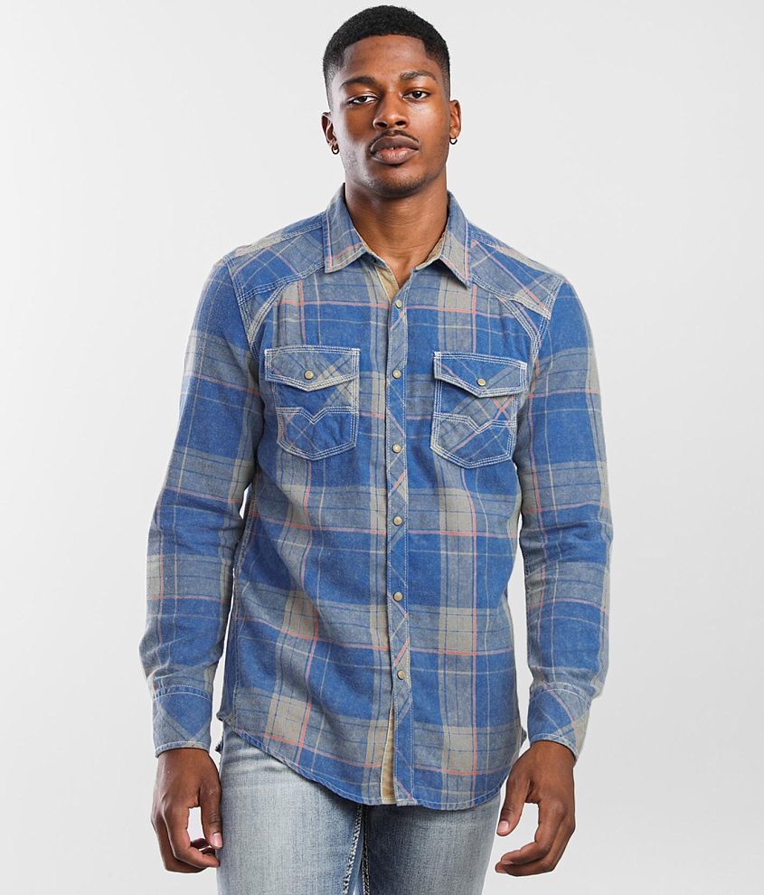 BKE Vintage Plaid Standard Shirt - Men's Shirts in Blue Coral | Buckle