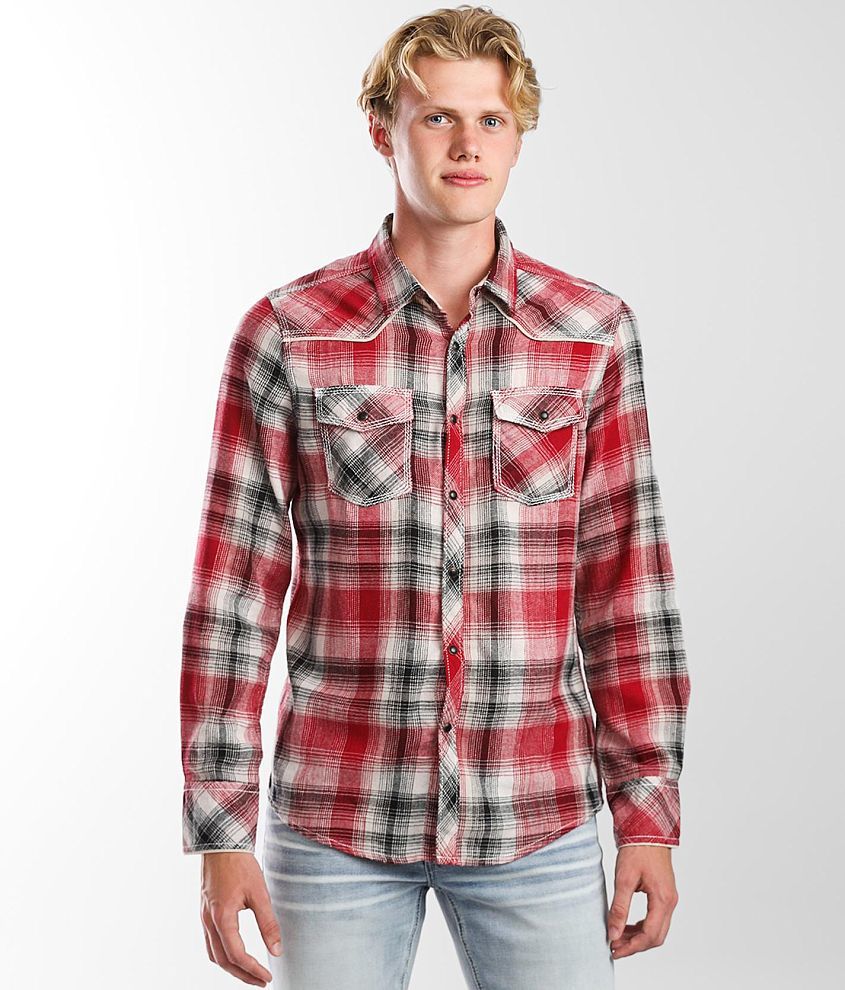 BKE Vintage Plaid Standard Shirt - Men's Shirts in Red Black | Buckle