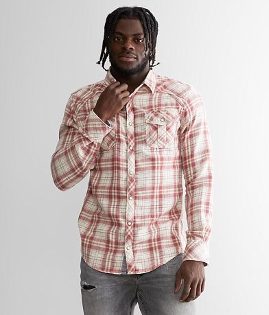 BKE Vintage Plaid Tailored Shirt front view