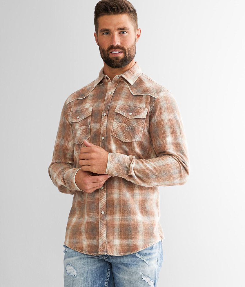 BKE Vintage Plaid Athletic Shirt front view