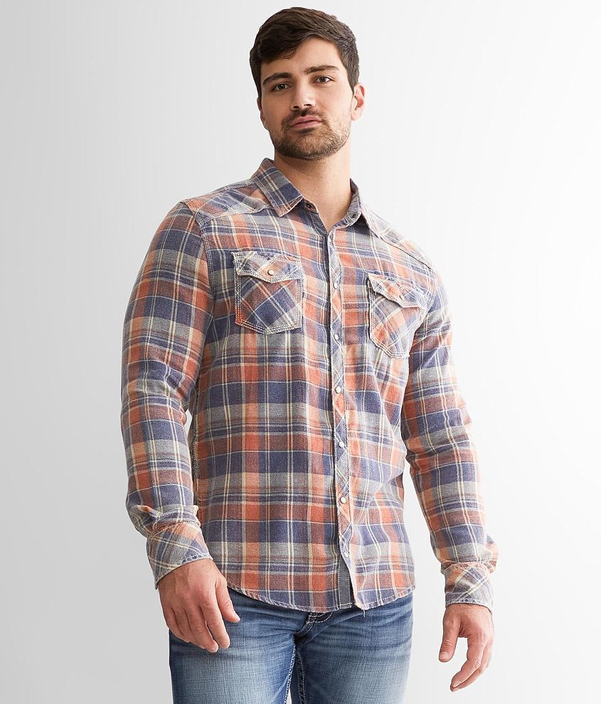 BKE Vintage Plaid Athletic Shirt front view