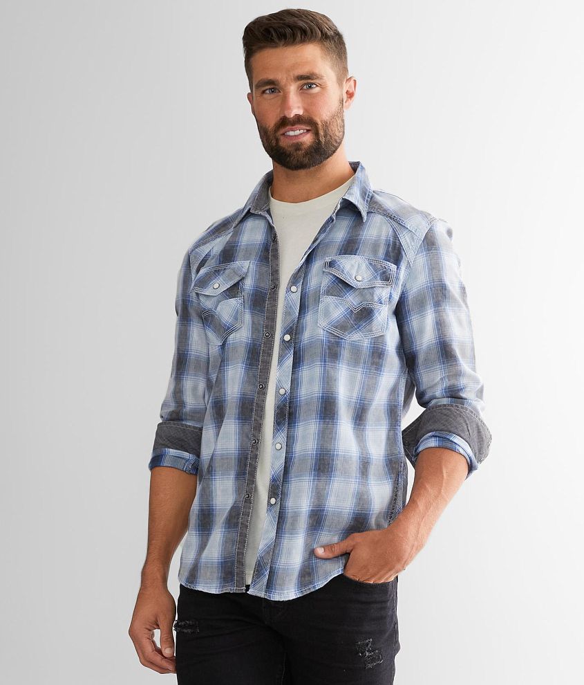 BKE Vintage Plaid Standard Shirt - Men's Shirts in Blue Black White ...