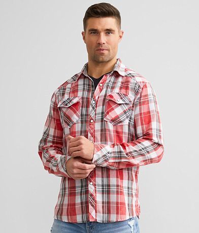 BKE Vintage Plaid Athletic Shirt front view