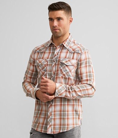 BKE Vintage Plaid Standard Shirt front view