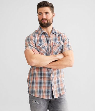 BKE Vintage Standard Plaid Shirt front view