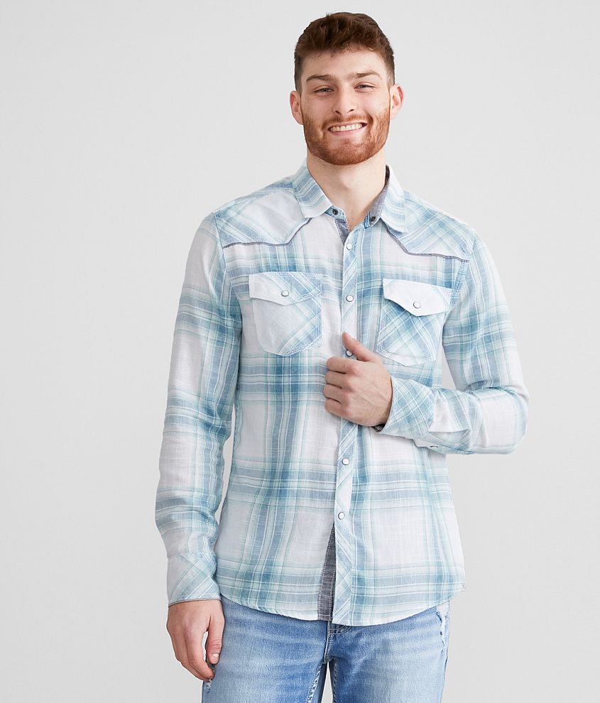 BKE Vintage Plaid Athletic Shirt front view