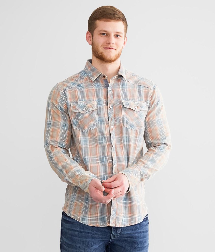 BKE Vintage Plaid Athletic Shirt front view