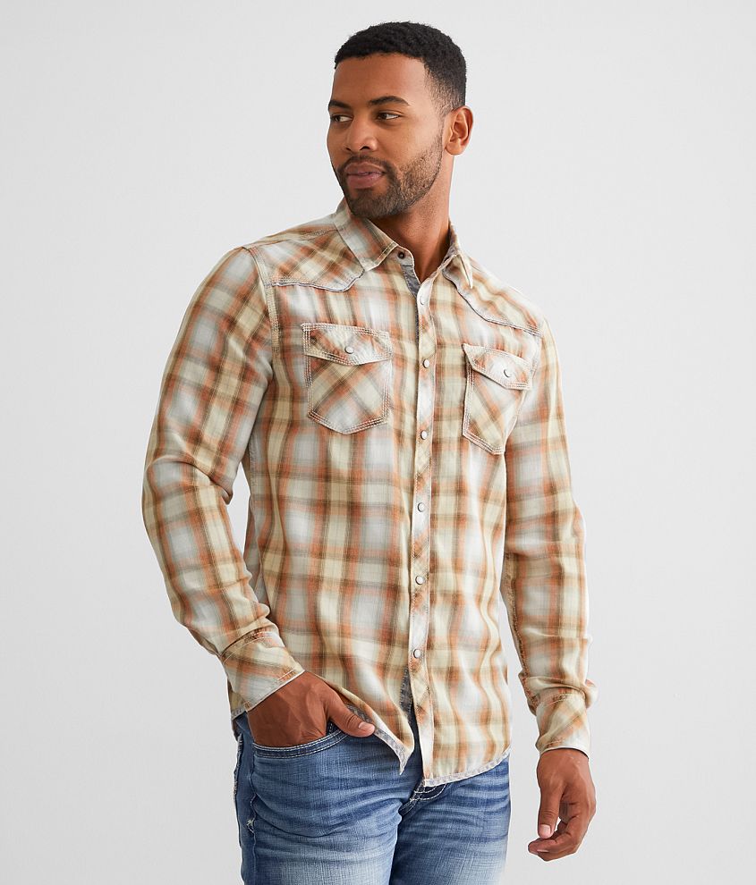 BKE Vintage Plaid Athletic Shirt front view