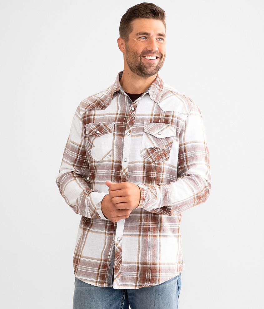 BKE Vintage Plaid Athletic Shirt front view