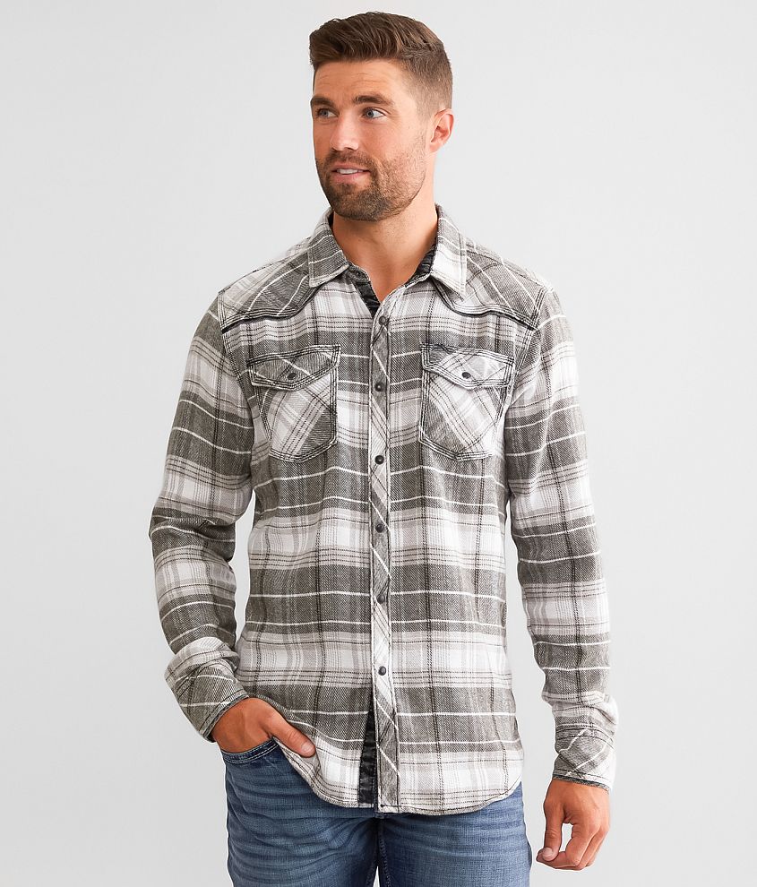 BKE Vintage Plaid Athletic Shirt front view