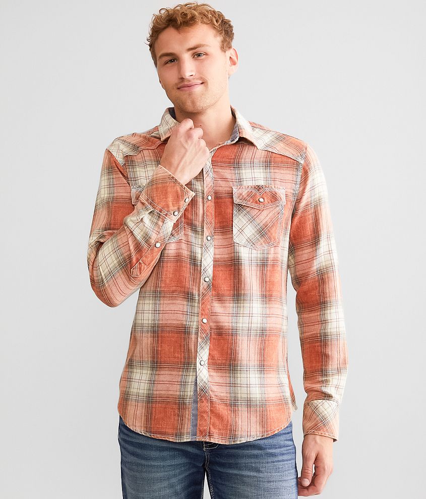 BKE Vintage Plaid Athletic Shirt front view