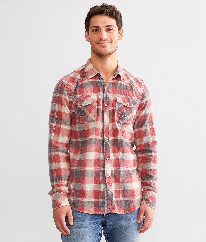 BKE Vintage Plaid Athletic Shirt front view