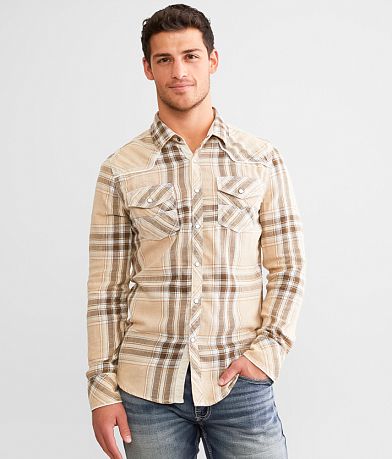 BKE Vintage Plaid Tailored Shirt front view