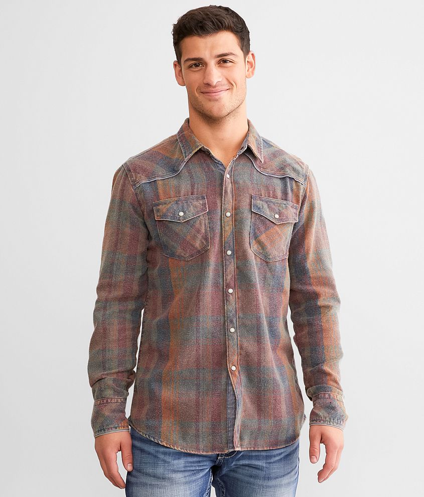 BKE Vintage Plaid Athletic Shirt front view