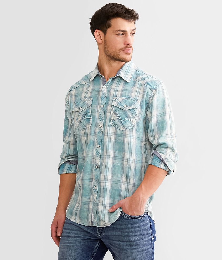 BKE Vintage Plaid Athletic Shirt front view