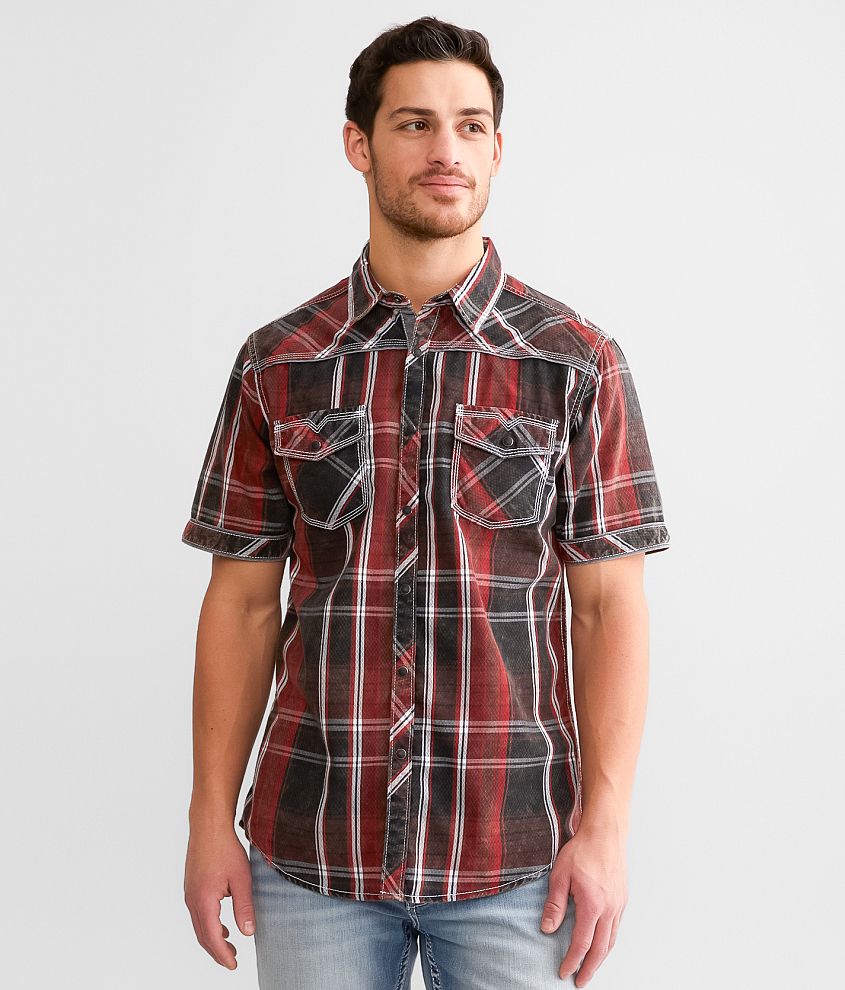 BKE Vintage Washed Plaid Athletic Shirt