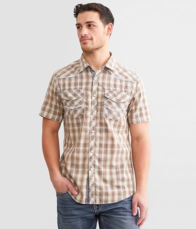 BKE Vintage Plaid Standard Shirt front view