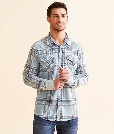 BKE Vintage Plaid Athletic Shirt front view