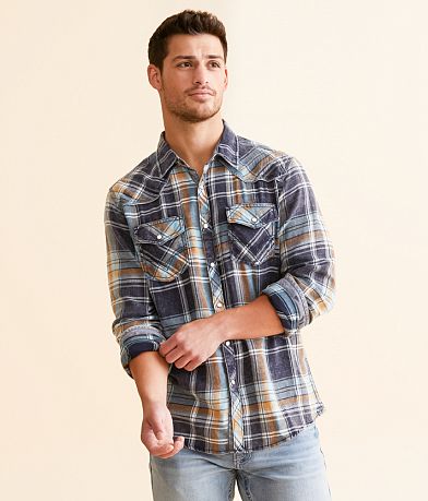 BKE Vintage Plaid Athletic Shirt front view