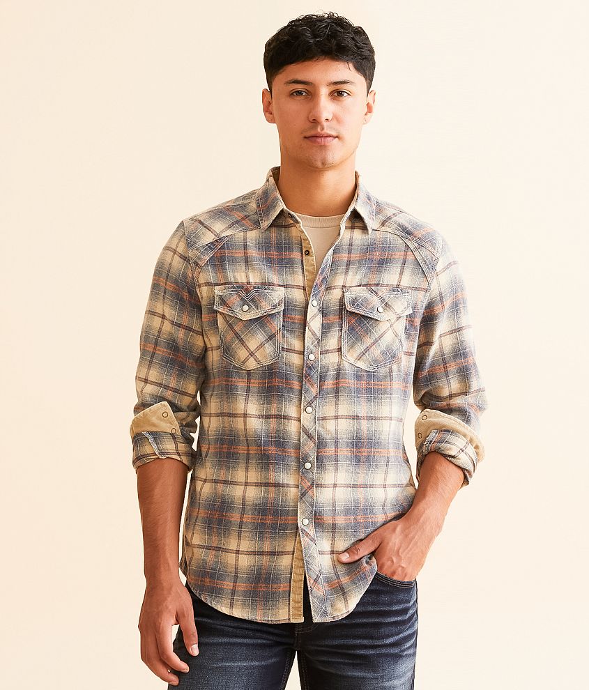 BKE Vintage Plaid Standard Shirt front view