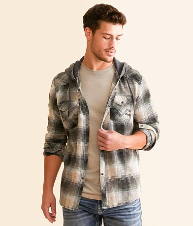 BKE Vintage Athletic Hooded Shirt front view
