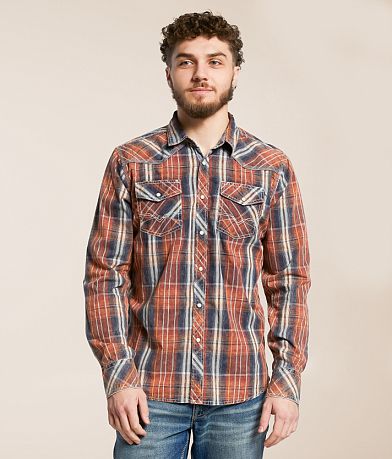 BKE Vintage Plaid Athletic Shirt front view