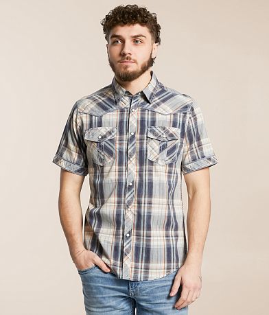BKE Vintage Plaid Athletic Shirt front view