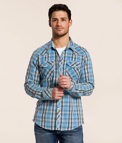 BKE Vintage Plaid Athletic Shirt front view