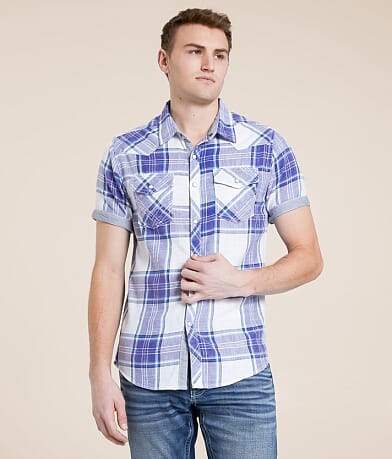 BKE Vintage Plaid Standard Shirt front view