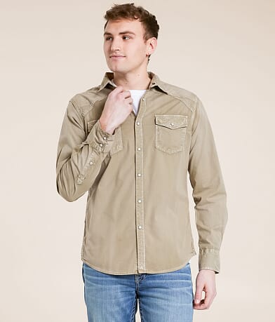 BKE Vintage Washed Athletic Stretch Shirt front view