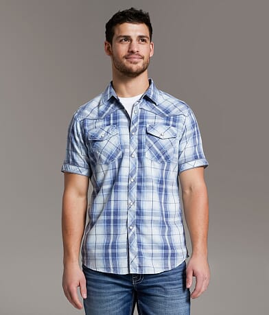 BKE Vintage Plaid Standard Shirt front view