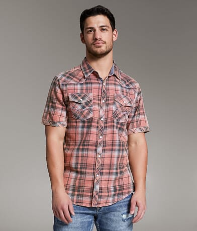 BKE Vintage Plaid Athletic Shirt front view