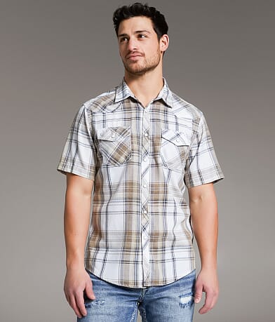 BKE Vintage Plaid Athletic Shirt front view
