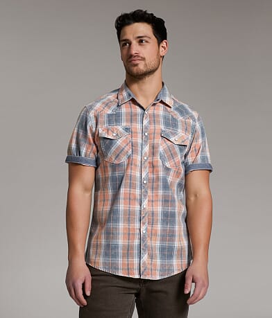 BKE Vintage Plaid Athletic Shirt front view