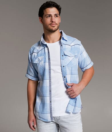 BKE Vintage Plaid Athletic Shirt front view