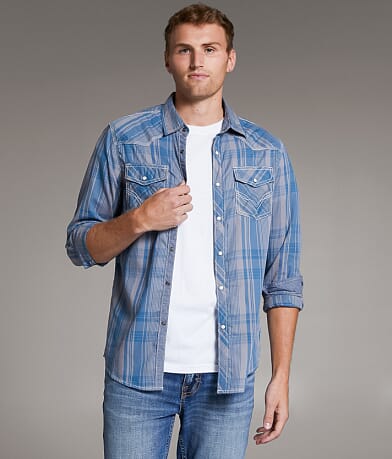 BKE Vintage Standard Plaid Shirt front view
