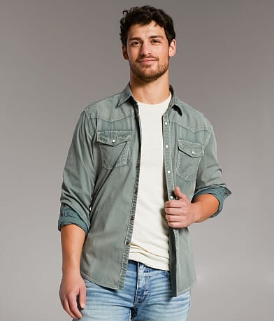 BKE Vintage Athletic Stretch Shirt front view