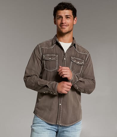BKE Vintage Washed Athletic Stretch Shirt front view