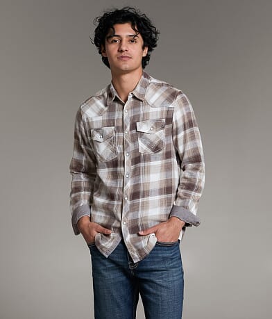 BKE Vintage Plaid Standard Shirt front view