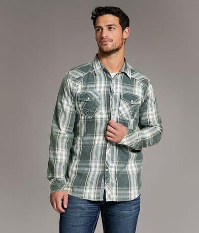 BKE Vintage Plaid Athletic Shirt front view