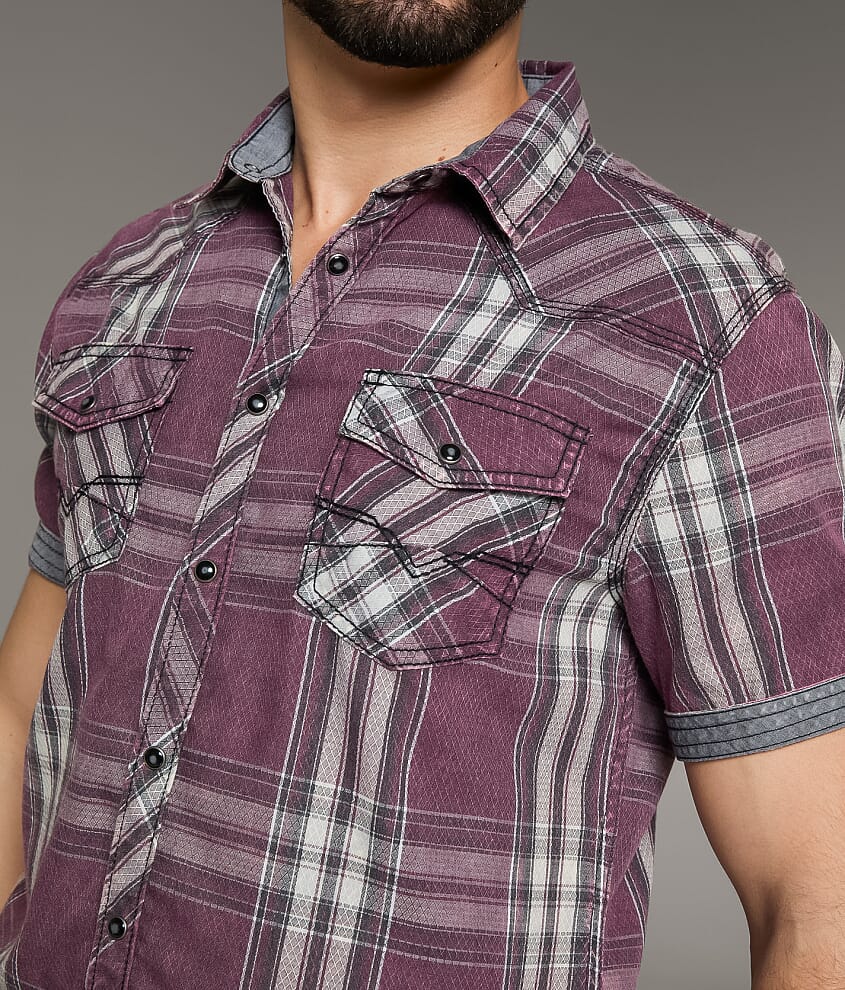 Washed Plaid Athletic Shirt
