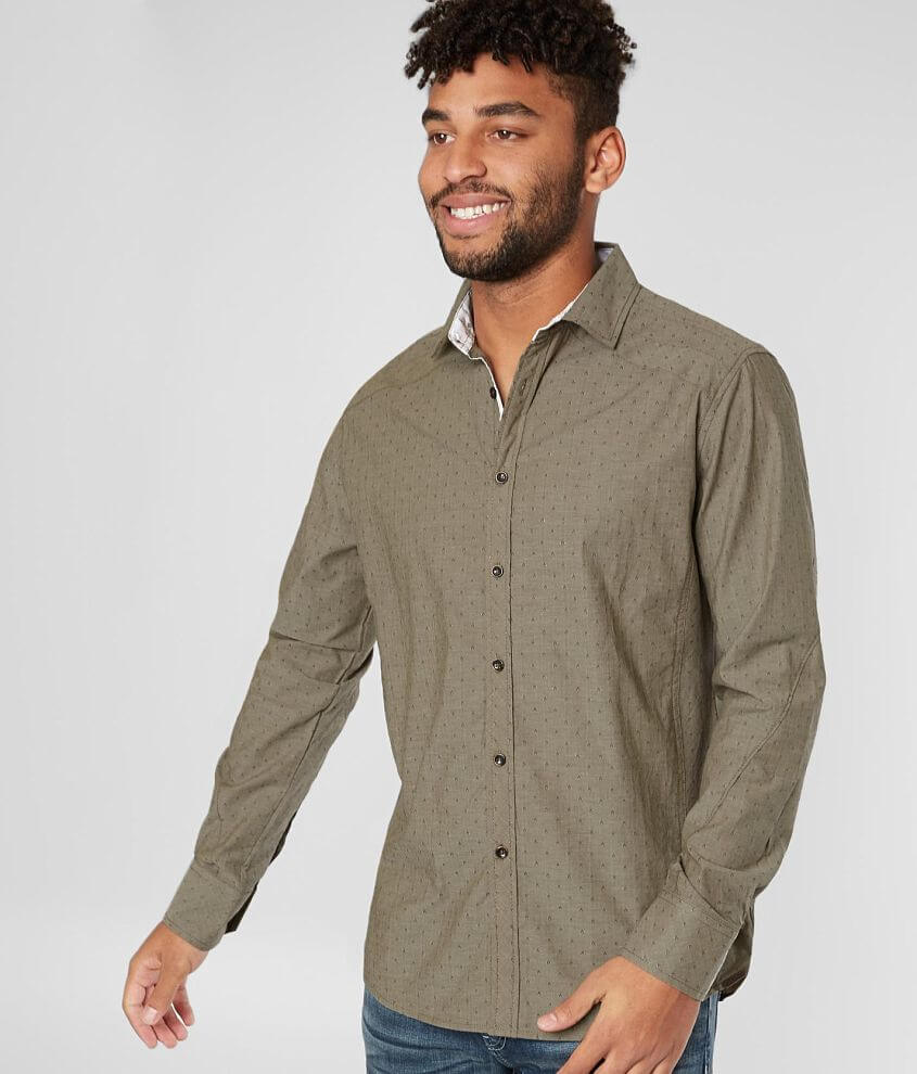 J.B. Holt Geo Jacquard Athletic Stretch Shirt front view