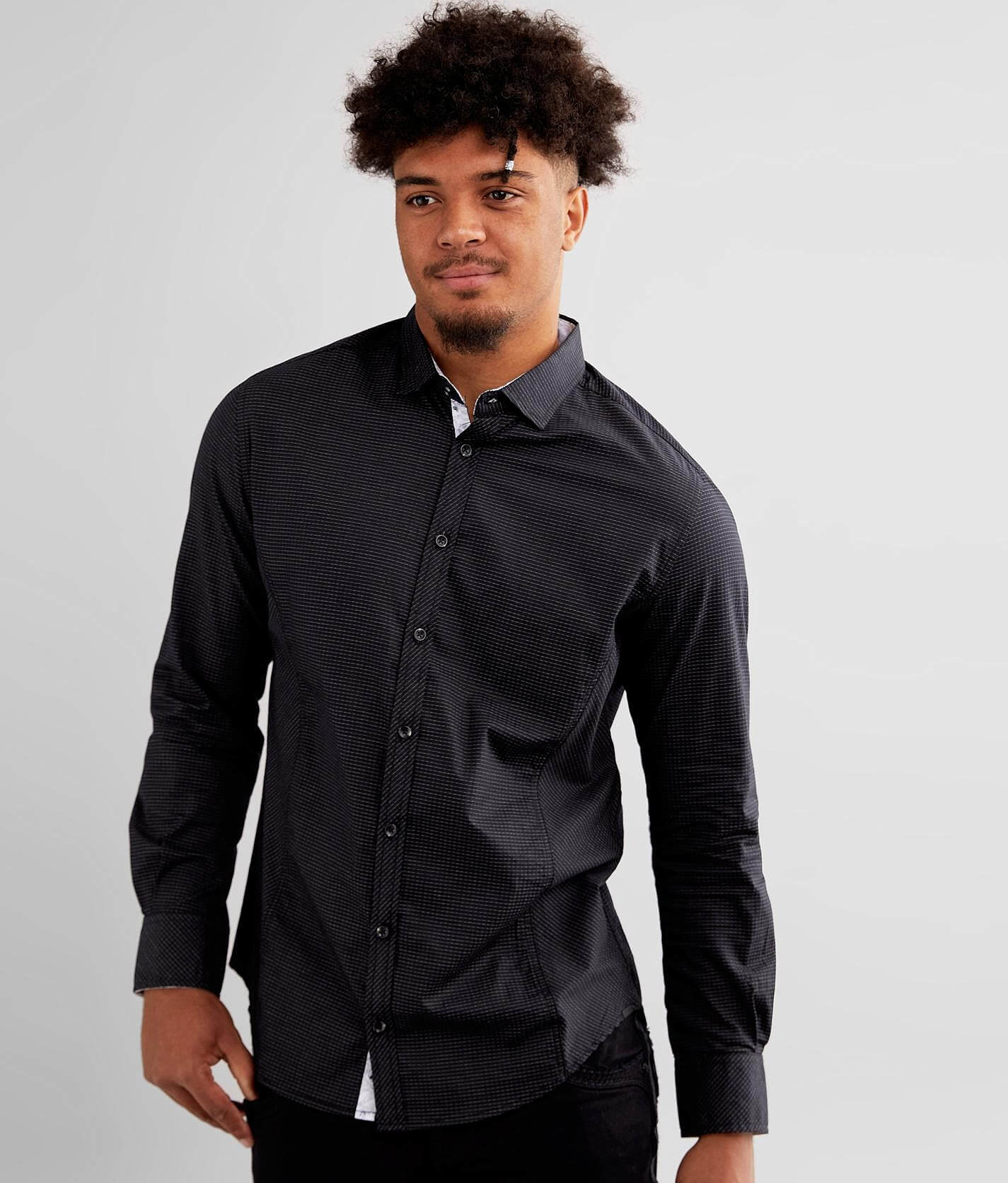 J.B. Holt Pinstripe Standard Stretch Shirt - Men's Shirts In Black | Buckle